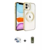 MARSİLYAN™- iPhone 11 Kılıf Nova Işık Özel Seri - Siyah Joko Magic 5D Hayalet Cam + Pers Alüminyum Kamera Lens - GI