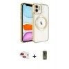 MARSİLYAN™- iPhone 11 Kılıf Nova Işık Özel Seri - Siyah Joko Magic 5D Hayalet Cam + Pers Alüminyum Kamera Lens - KI