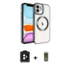 MARSİLYAN™- iPhone 11 Kılıf Nova Işık Özel Seri - Siyah Joko Magic 5D Hayalet Cam + PVD Metal Kamera Lens - SH
