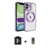 MARSİLYAN™- iPhone 11 Kılıf Nova Işık Özel Seri - Siyah Joko Magic 5D Hayalet Cam + PVD Metal Kamera Lens - SH