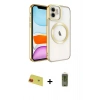 MARSİLYAN™- iPhone 11 Kılıf Nova Işık Özel Seri - Siyah Joko Magic 5D Hayalet Cam + Rainbow Kamera Lens Koruma Cam - KI