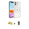 MARSİLYAN™- iPhone 11 Kılıf Nova Işık Özel Seri - Siyah Joko Magic 5D Hayalet Cam + Rainbow Kamera Lens Koruma Cam - KI