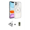 MARSİLYAN™- iPhone 11 Kılıf Nova Işık Özel Seri - Siyah Joko Magic 5D Hayalet Cam + Raze Metal Kamera Lens - GS