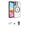 MARSİLYAN™- iPhone 11 Kılıf Nova Işık Özel Seri - Siyah Joko Magic 5D Hayalet Cam + Renkli Kamera Lens Koruma Cam - SI