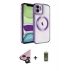 MARSİLYAN™- iPhone 11 Kılıf Nova Işık Özel Seri - Siyah Joko Magic 5D Hayalet Cam + Siyah Raze Metal Kamera Lens