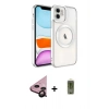 MARSİLYAN™- iPhone 11 Kılıf Nova Işık Özel Seri - Siyah Joko Magic 5D Hayalet Cam + Siyah Raze Metal Kamera Lens