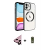 MARSİLYAN™- iPhone 11 Kılıf Nova Işık Özel Seri - Siyah Joko Magic 5D Hayalet Cam + Siyah Raze Metal Kamera Lens