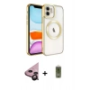 MARSİLYAN™- iPhone 11 Kılıf Nova Işık Özel Seri - Siyah Joko Magic 5D Hayalet Cam + Siyah Raze Metal Kamera Lens