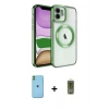 MARSİLYAN™- iPhone 11 Kılıf Nova Işık Özel Seri - Siyah Joko Magic 5D Hayalet Cam + Neon Fosforlu Kamera Lens - YL