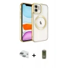 MARSİLYAN™- iPhone 11 Kılıf Nova Işık Özel Seri - Siyah Joko Magic 5D Hayalet Cam + Pers Alüminyum Kamera Lens - YL