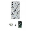 MARSİLYAN™- iPhone 11 Kılıf Pusula Form - Şeffaf 360 Full Body Arka Koruyucu + Pers Alüminyum Kamera Lens - GD