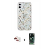 MARSİLYAN™- iPhone 11 Kılıf Pusula Form - Şeffaf 360 Full Body Arka Koruyucu + Pers Alüminyum Kamera Lens - KI
