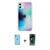 MARSİLYAN™- iPhone 11 Kılıf Pusula Form - Şeffaf 360 Full Body Arka Koruyucu + Neon Fosforlu Kamera Lens - YL