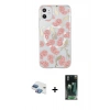 MARSİLYAN™- iPhone 11 Kılıf Pusula Form - Şeffaf 360 Full Body Arka Koruyucu + Pers Alüminyum Kamera Lens - GI