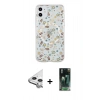 MARSİLYAN™- iPhone 11 Kılıf Pusula Form - Şeffaf 360 Full Body Arka Koruyucu + Raze Metal Kamera Lens - GS