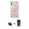 MARSİLYAN™- iPhone 11 Kılıf Pusula Form - Şeffaf 360 Full Body Arka Koruyucu + Kamera Lens Koruma Cam - SF