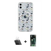 MARSİLYAN™- iPhone 11 Kılıf Pusula Form - Şeffaf 360 Full Body Arka Koruyucu + Kamera Lens Koruma Cam - SF
