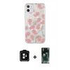 MARSİLYAN™- iPhone 11 Kılıf Pusula Form - Şeffaf 360 Full Body Arka Koruyucu + PVD Metal Kamera Lens - TU