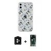 MARSİLYAN™- iPhone 11 Kılıf Pusula Form - Şeffaf 360 Full Body Arka Koruyucu + PVD Metal Kamera Lens - TU
