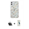 MARSİLYAN™- iPhone 11 Kılıf Pusula Form - Şeffaf Pasifik Cam Ekran Koruyucu + Kamera Lens Koruma Cam - SF