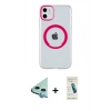 MARSİLYAN™- iPhone 11 Kılıf Pusula Form - Şeffaf Pasifik Cam Ekran Koruyucu + Raze Metal Kamera Lens - MI