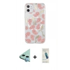 MARSİLYAN™- iPhone 11 Kılıf Pusula Form - Şeffaf Pasifik Cam Ekran Koruyucu + Raze Metal Kamera Lens - MI