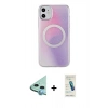 MARSİLYAN™- iPhone 11 Kılıf Pusula Form - Şeffaf Pasifik Cam Ekran Koruyucu + Raze Metal Kamera Lens - MI