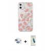 MARSİLYAN™- iPhone 11 Kılıf Pusula Form - Şeffaf Pasifik Cam Ekran Koruyucu + Pers Alüminyum Kamera Lens - GI