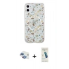 MARSİLYAN™- iPhone 11 Kılıf Pusula Form - Şeffaf Pasifik Cam Ekran Koruyucu + Pers Alüminyum Kamera Lens - GI