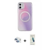 MARSİLYAN™- iPhone 11 Kılıf Pusula Form - Şeffaf Pasifik Cam Ekran Koruyucu + Pers Alüminyum Kamera Lens - GI