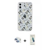 MARSİLYAN™- iPhone 11 Kılıf Pusula Form - Şeffaf Pasifik Cam Ekran Koruyucu + Pers Alüminyum Kamera Lens - GI
