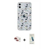 MARSİLYAN™- iPhone 11 Kılıf Pusula Form - Şeffaf Pasifik Cam Ekran Koruyucu + Pers Alüminyum Kamera Lens - KI