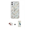 MARSİLYAN™- iPhone 11 Kılıf Pusula Form - Şeffaf Pasifik Cam Ekran Koruyucu + Pers Alüminyum Kamera Lens - KI