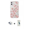 MARSİLYAN™- iPhone 11 Kılıf Pusula Form - Şeffaf Pasifik Cam Ekran Koruyucu + Pers Alüminyum Kamera Lens - LT