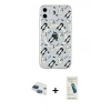 MARSİLYAN™- iPhone 11 Kılıf Pusula Form - Şeffaf Pasifik Cam Ekran Koruyucu + Pers Alüminyum Kamera Lens - LT