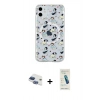MARSİLYAN™- iPhone 11 Kılıf Pusula Form - Şeffaf Pasifik Cam Ekran Koruyucu + Pers Alüminyum Kamera Lens - LT