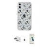 MARSİLYAN™- iPhone 11 Kılıf Pusula Form - Şeffaf Pasifik Cam Ekran Koruyucu + Pers Alüminyum Kamera Lens - YL