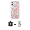 MARSİLYAN™- iPhone 11 Kılıf Pusula Form - Şeffaf Pasifik Cam Ekran Koruyucu + PVD Metal Kamera Lens - MI