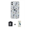 MARSİLYAN™- iPhone 11 Kılıf Pusula Form - Şeffaf Pasifik Cam Ekran Koruyucu + PVD Metal Kamera Lens - MI