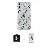 MARSİLYAN™- iPhone 11 Kılıf Pusula Form - Şeffaf Pasifik Cam Ekran Koruyucu + PVD Metal Kamera Lens - TU