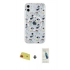 MARSİLYAN™- iPhone 11 Kılıf Pusula Form - Şeffaf Pasifik Cam Ekran Koruyucu + Rainbow Kamera Lens Koruma Cam - KI