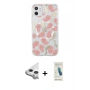 MARSİLYAN™- iPhone 11 Kılıf Pusula Form - Şeffaf Pasifik Cam Ekran Koruyucu + Raze Metal Kamera Lens - GS