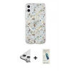 MARSİLYAN™- iPhone 11 Kılıf Pusula Form - Şeffaf Pasifik Cam Ekran Koruyucu + Raze Metal Kamera Lens - GS