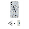 MARSİLYAN™- iPhone 11 Kılıf Pusula Form - Şeffaf Pasifik Cam Ekran Koruyucu + Raze Metal Kamera Lens - GS