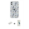MARSİLYAN™- iPhone 11 Kılıf Pusula Form - Şeffaf Pasifik Cam Ekran Koruyucu + Renkli Kamera Lens Koruma Cam - PE