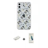 MARSİLYAN™- iPhone 11 Kılıf Pusula Form - Şeffaf Pasifik Cam Ekran Koruyucu + Renkli Kamera Lens Koruma Cam - SI