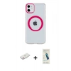 MARSİLYAN™- iPhone 11 Kılıf Pusula Form - Şeffaf Pasifik Cam Ekran Koruyucu + Renkli Kamera Lens Koruma Cam - PE