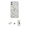 MARSİLYAN™- iPhone 11 Kılıf Pusula Form - Şeffaf Pasifik Cam Ekran Koruyucu + Renkli Kamera Lens Koruma Cam - SI
