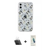MARSİLYAN™- iPhone 11 Kılıf Pusula Form - Şeffaf Pasifik Cam Ekran Koruyucu + Kamera Lens Koruma Cam - SF