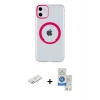 MARSİLYAN™- iPhone 11 Kılıf Pusula Form - Şeffaf Royal Nano Ekran Koruyucu + Renkli Kamera Lens Koruma Cam - PE